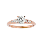 1/2 ctw Round Lab Grown Diamond Side Stone Engagement Ring