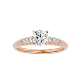 1/2 ctw Round Lab Grown Diamond Side Stone Engagement Ring