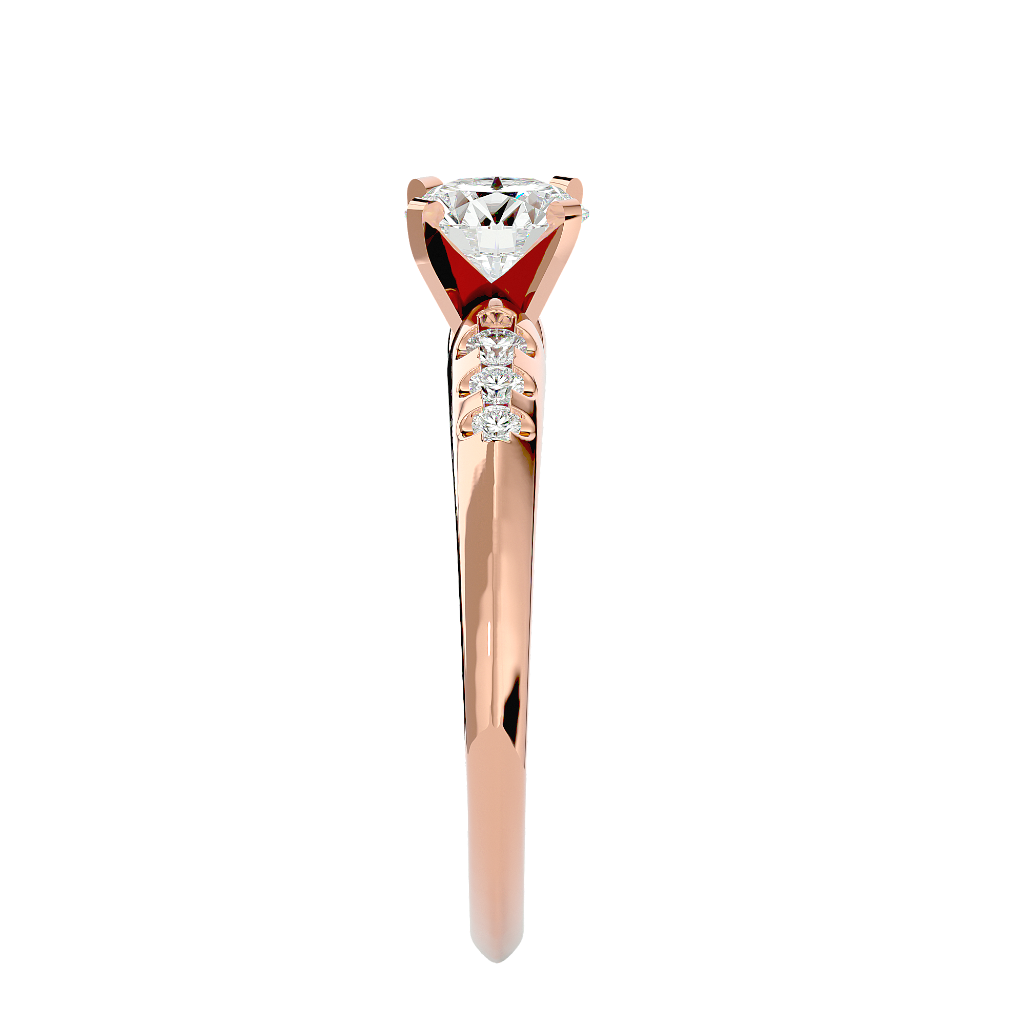 1/2 ctw Round Lab Grown Diamond Side Stone Engagement Ring