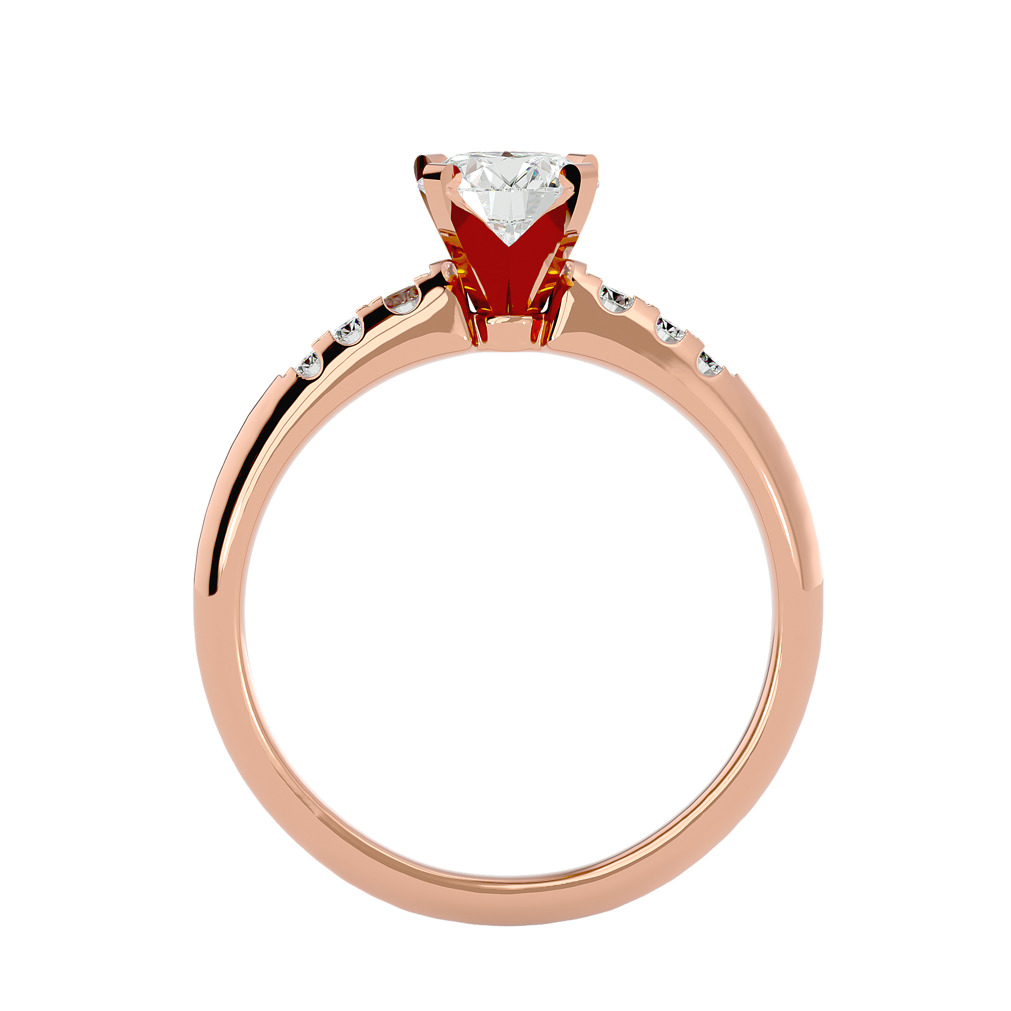 1/2 ctw Round Lab Grown Diamond Side Stone Engagement Ring