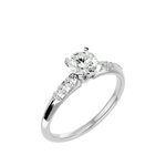 1/2 ctw Round Lab Grown Diamond Side Stone Engagement Ring