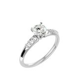1/2 ctw Round Lab Grown Diamond Side Stone Engagement Ring