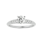 1/2 ctw Round Lab Grown Diamond Side Stone Engagement Ring