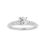 1/2 ctw Round Lab Grown Diamond Side Stone Engagement Ring