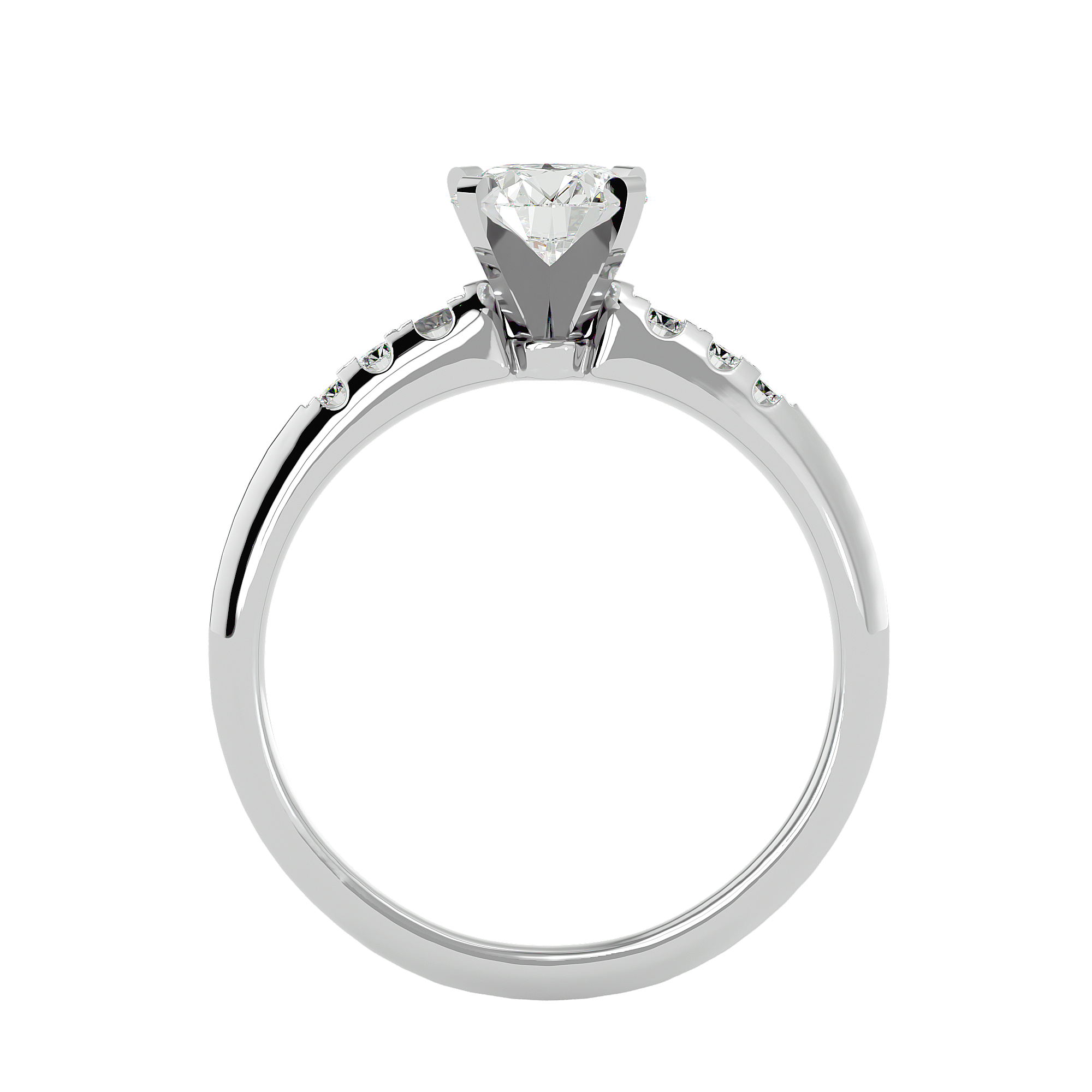 1/2 ctw Round Lab Grown Diamond Side Stone Engagement Ring