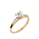 1/2 ctw Round Lab Grown Diamond Side Stone Engagement Ring