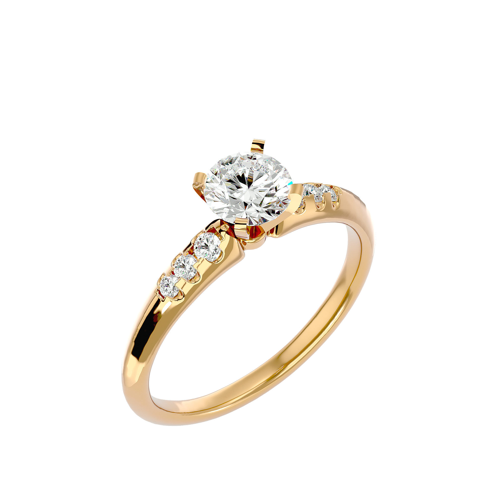 1/2 ctw Round Lab Grown Diamond Side Stone Engagement Ring