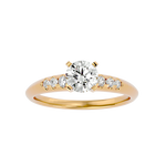 1/2 ctw Round Lab Grown Diamond Side Stone Engagement Ring