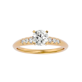 1/2 ctw Round Lab Grown Diamond Side Stone Engagement Ring
