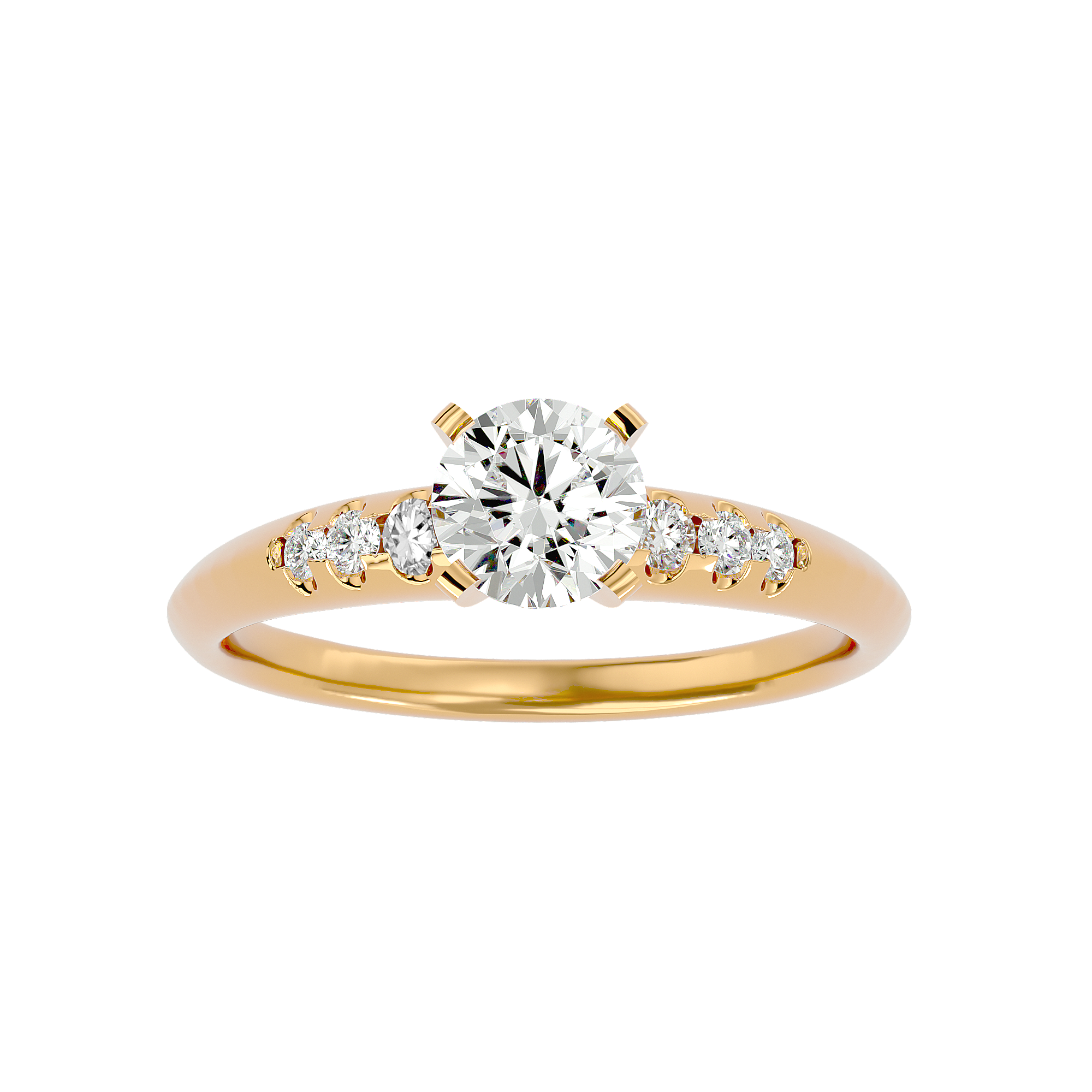 1/2 ctw Round Lab Grown Diamond Side Stone Engagement Ring