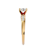 1/2 ctw Round Lab Grown Diamond Side Stone Engagement Ring