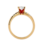 1/2 ctw Round Lab Grown Diamond Side Stone Engagement Ring