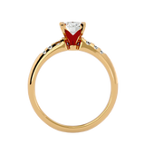 1/2 ctw Round Lab Grown Diamond Side Stone Engagement Ring
