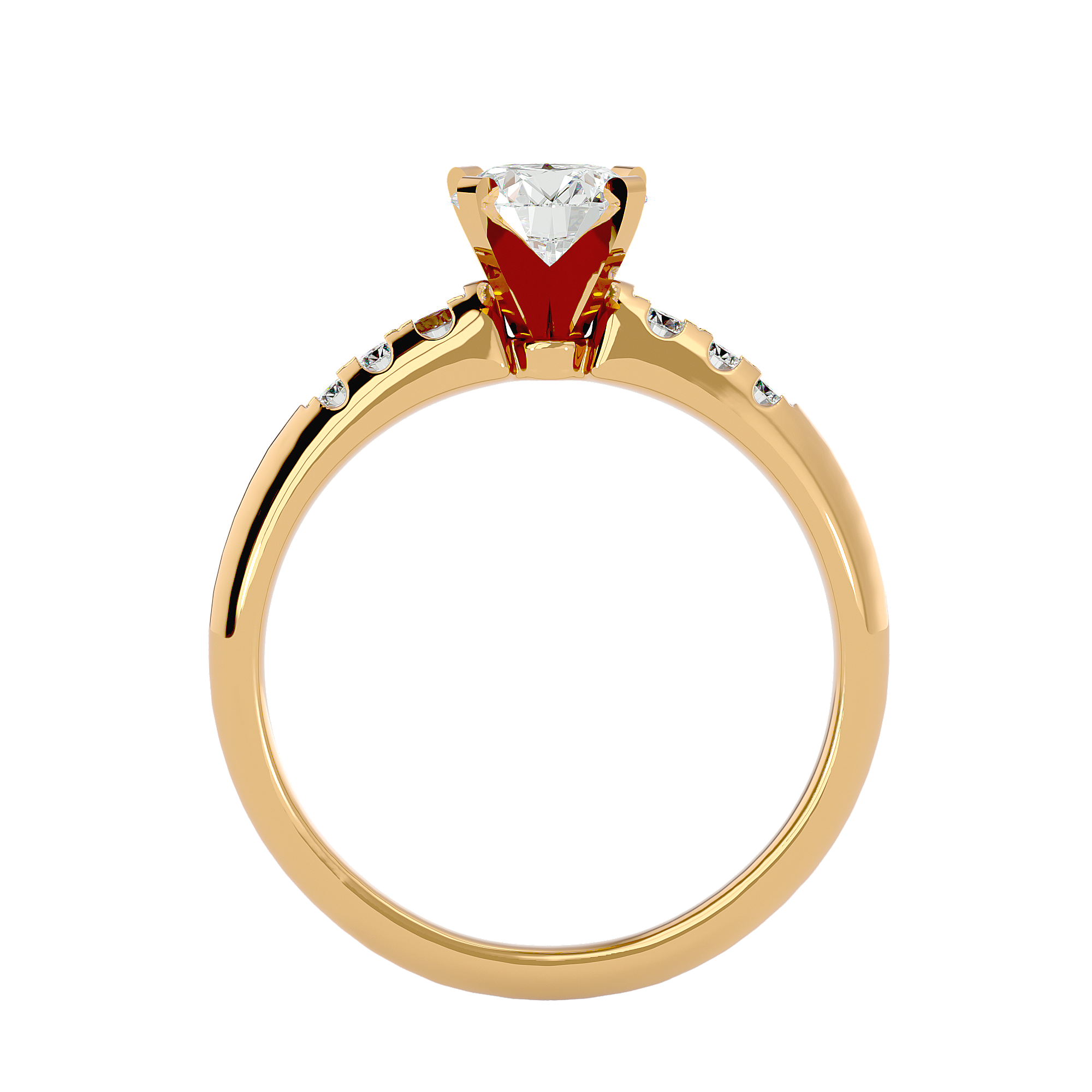 1/2 ctw Round Lab Grown Diamond Side Stone Engagement Ring