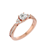 1 ctw Round Lab Grown Diamond Side Stone Engagement Ring