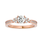 1 ctw Round Lab Grown Diamond Side Stone Engagement Ring