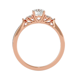 1 ctw Round Lab Grown Diamond Side Stone Engagement Ring