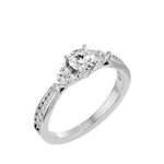 1 ctw Round Lab Grown Diamond Side Stone Engagement Ring