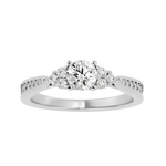 1 ctw Round Lab Grown Diamond Side Stone Engagement Ring