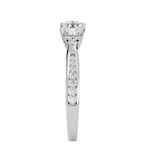 1 ctw Round Lab Grown Diamond Side Stone Engagement Ring