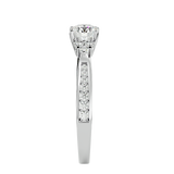 1 ctw Round Lab Grown Diamond Side Stone Engagement Ring