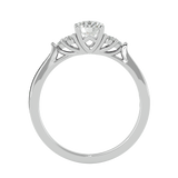 1 ctw Round Lab Grown Diamond Side Stone Engagement Ring