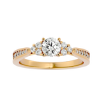 1 ctw Round Lab Grown Diamond Side Stone Engagement Ring
