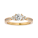 1 ctw Round Lab Grown Diamond Side Stone Engagement Ring