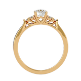 1 ctw Round Lab Grown Diamond Side Stone Engagement Ring
