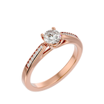 5/8 ctw Round Lab Grown Diamond Side Stone Engagement Ring