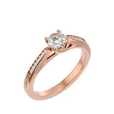 5/8 ctw Round Lab Grown Diamond Side Stone Engagement Ring