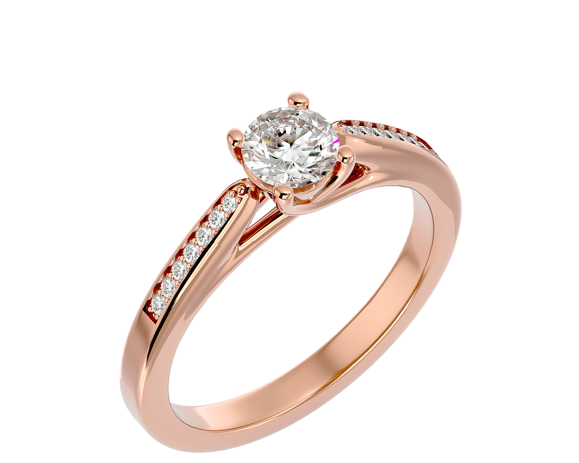 5/8 ctw Round Lab Grown Diamond Side Stone Engagement Ring