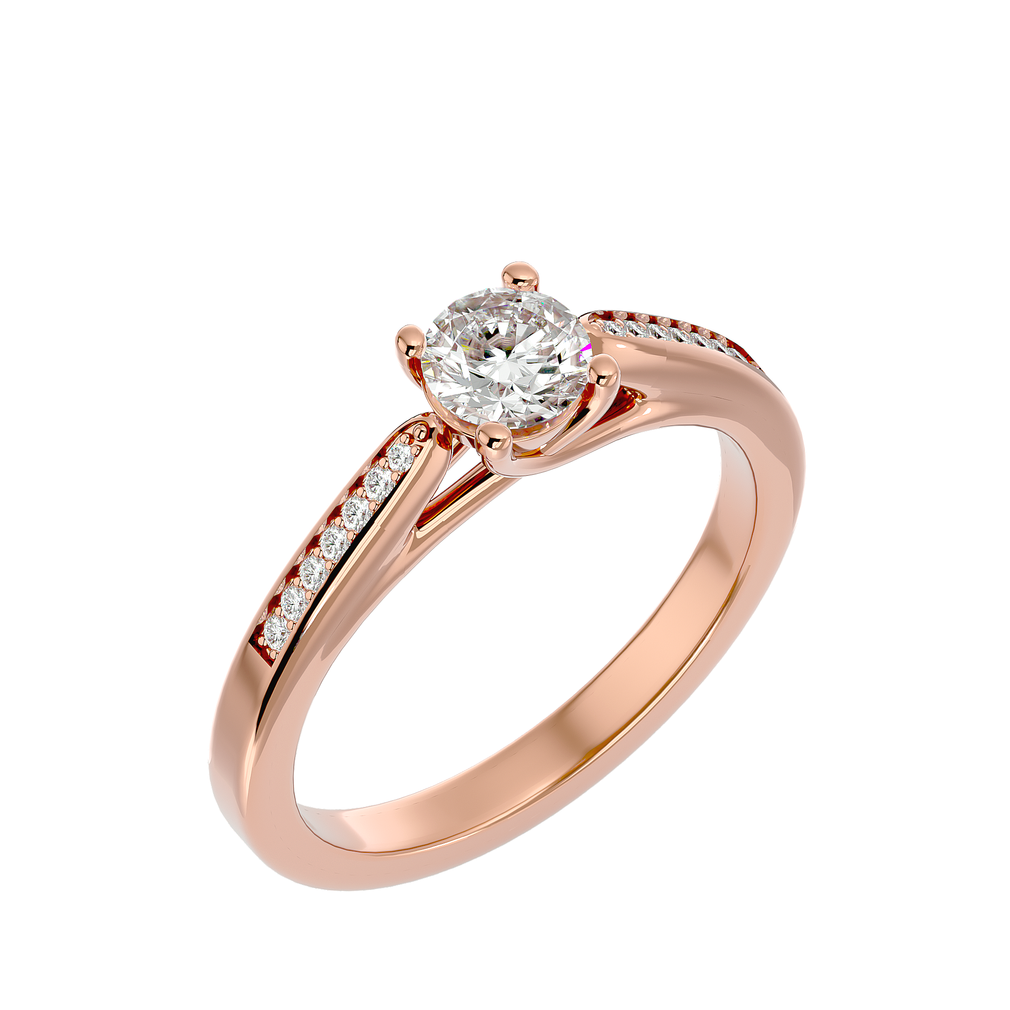 5/8 ctw Round Lab Grown Diamond Side Stone Engagement Ring