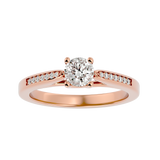 5/8 ctw Round Lab Grown Diamond Side Stone Engagement Ring