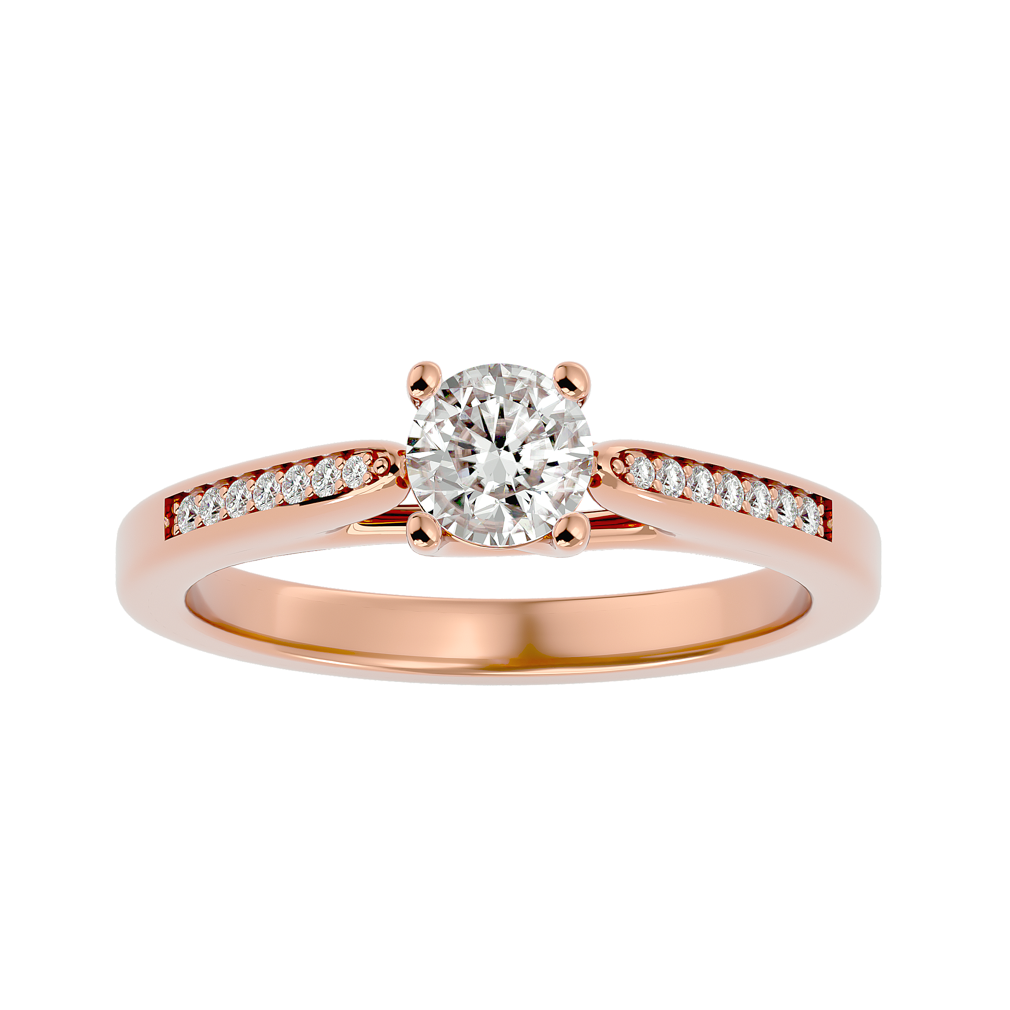 5/8 ctw Round Lab Grown Diamond Side Stone Engagement Ring