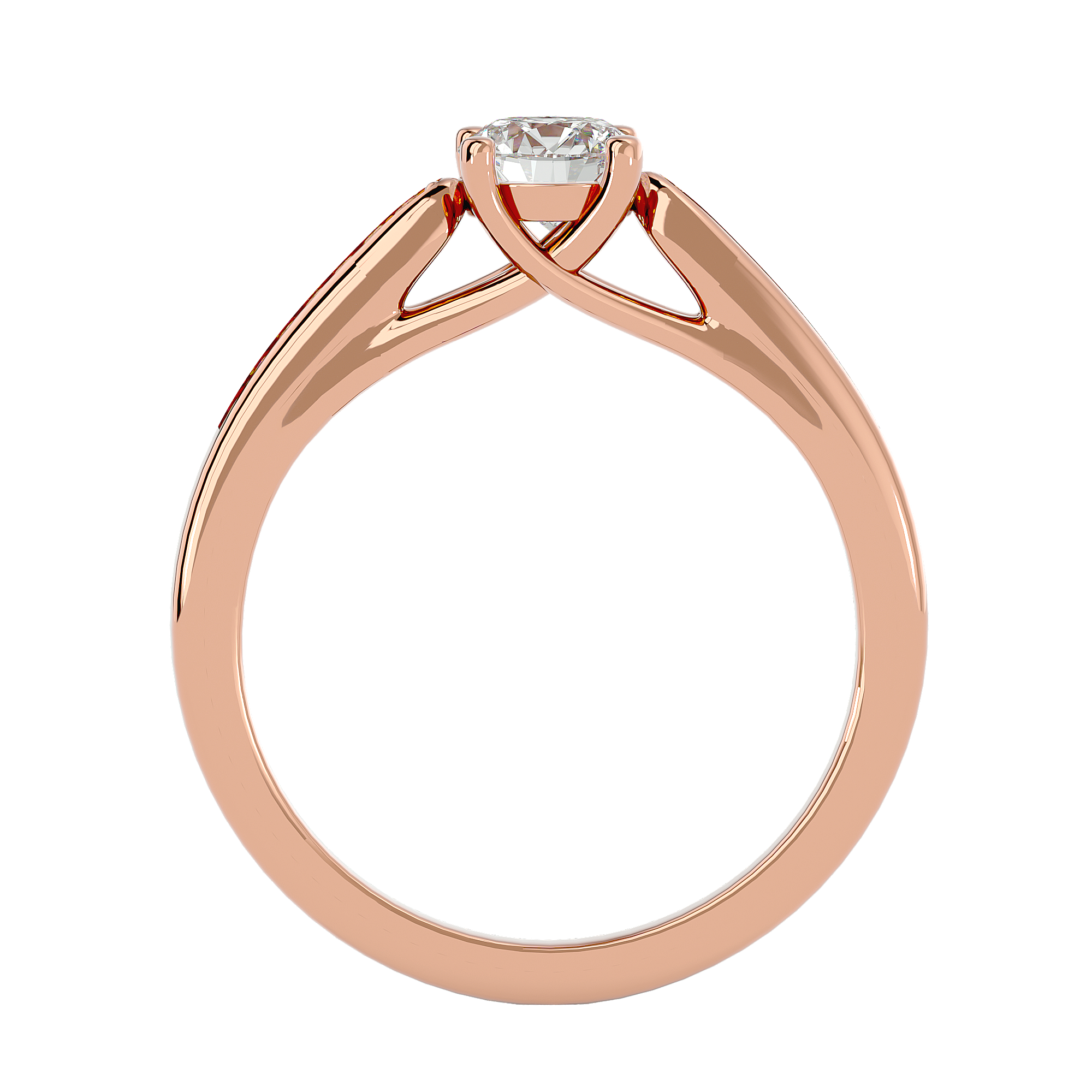 5/8 ctw Round Lab Grown Diamond Side Stone Engagement Ring