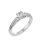 5/8 ctw Round Lab Grown Diamond Side Stone Engagement Ring