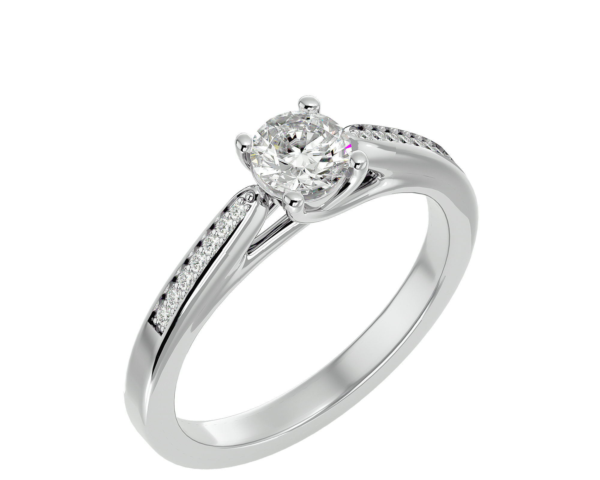 5/8 ctw Round Lab Grown Diamond Side Stone Engagement Ring