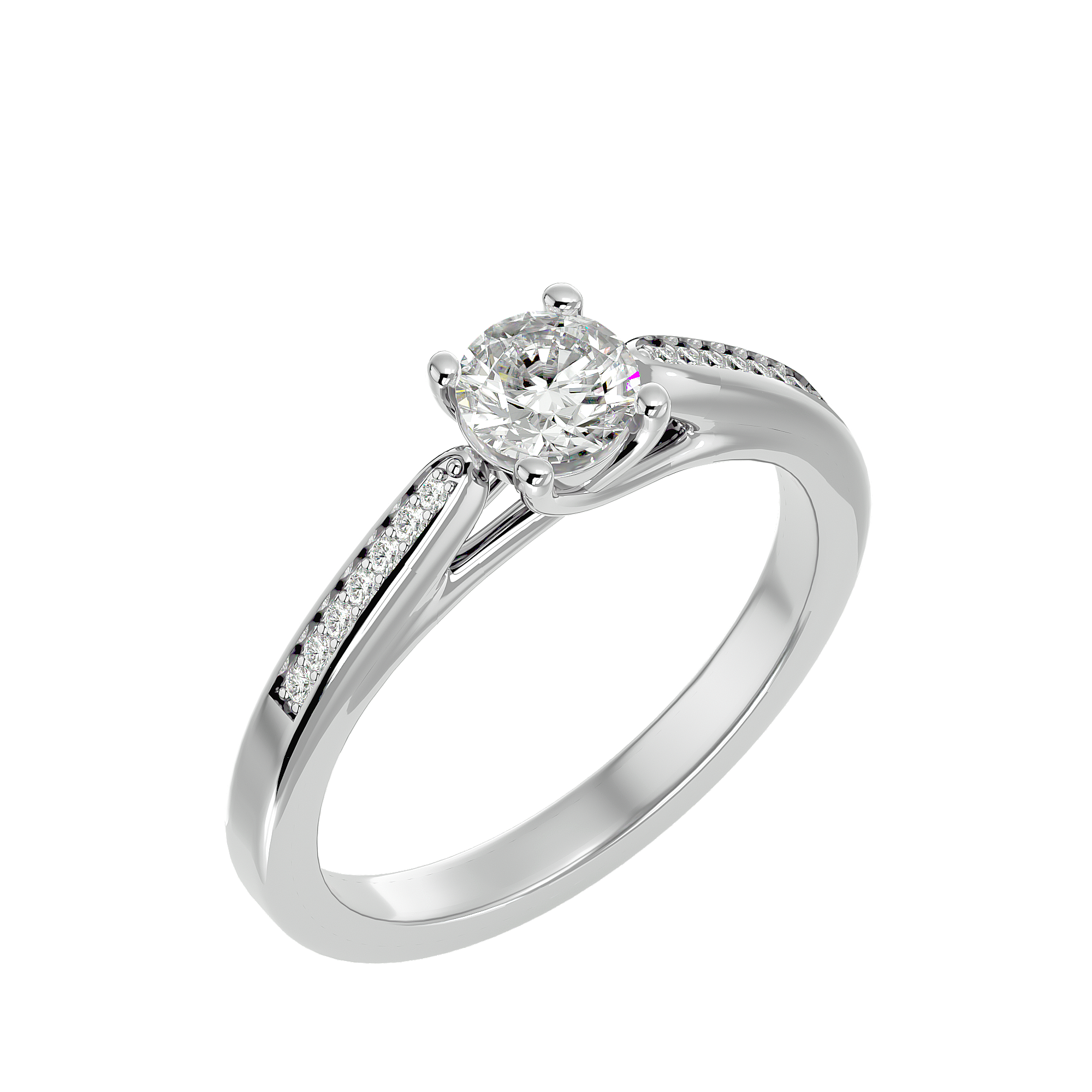 5/8 ctw Round Lab Grown Diamond Side Stone Engagement Ring