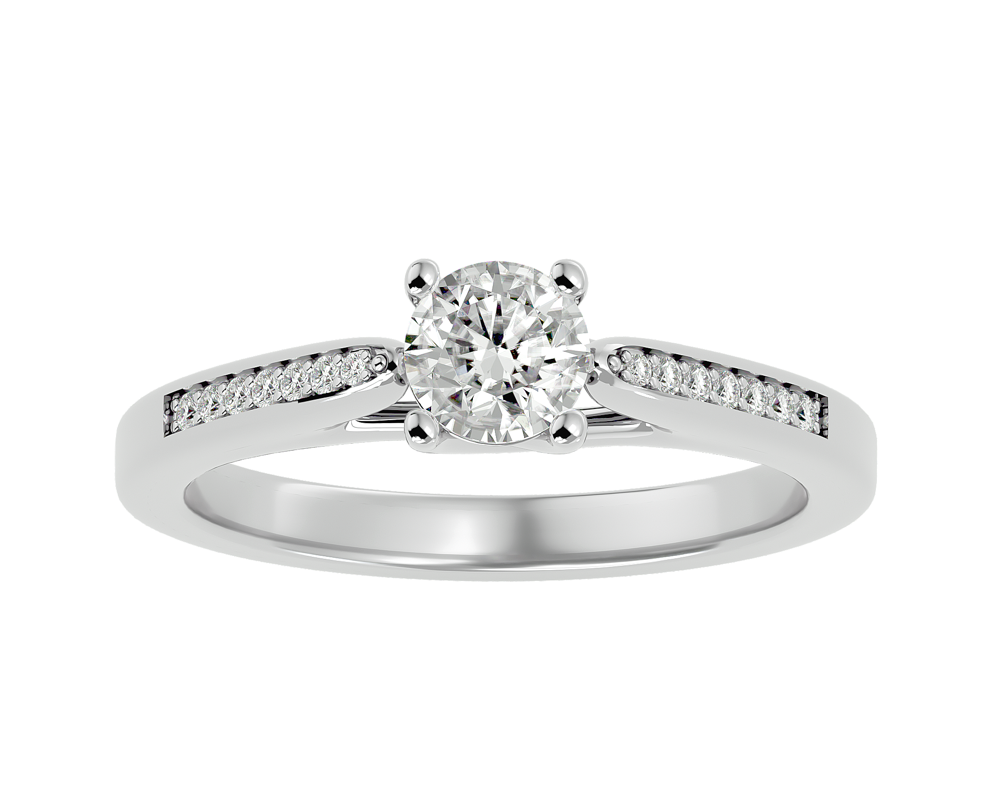 5/8 ctw Round Lab Grown Diamond Side Stone Engagement Ring