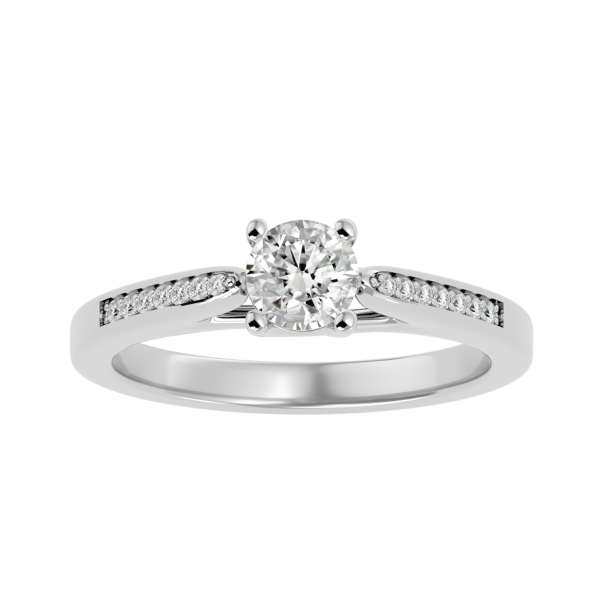 5/8 ctw Round Lab Grown Diamond Side Stone Engagement Ring