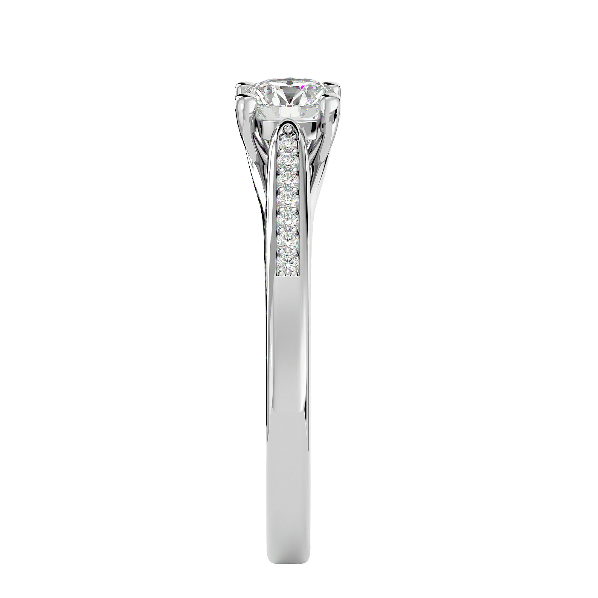5/8 ctw Round Lab Grown Diamond Side Stone Engagement Ring
