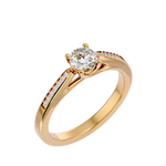 5/8 ctw Round Lab Grown Diamond Side Stone Engagement Ring