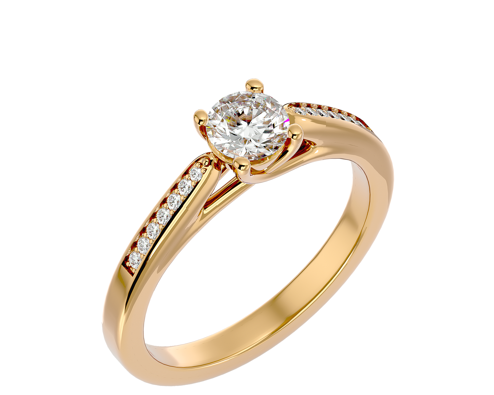 5/8 ctw Round Lab Grown Diamond Side Stone Engagement Ring