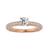 1 1/4 ctw Round Lab Grown Diamond Side Stone Engagement Ring