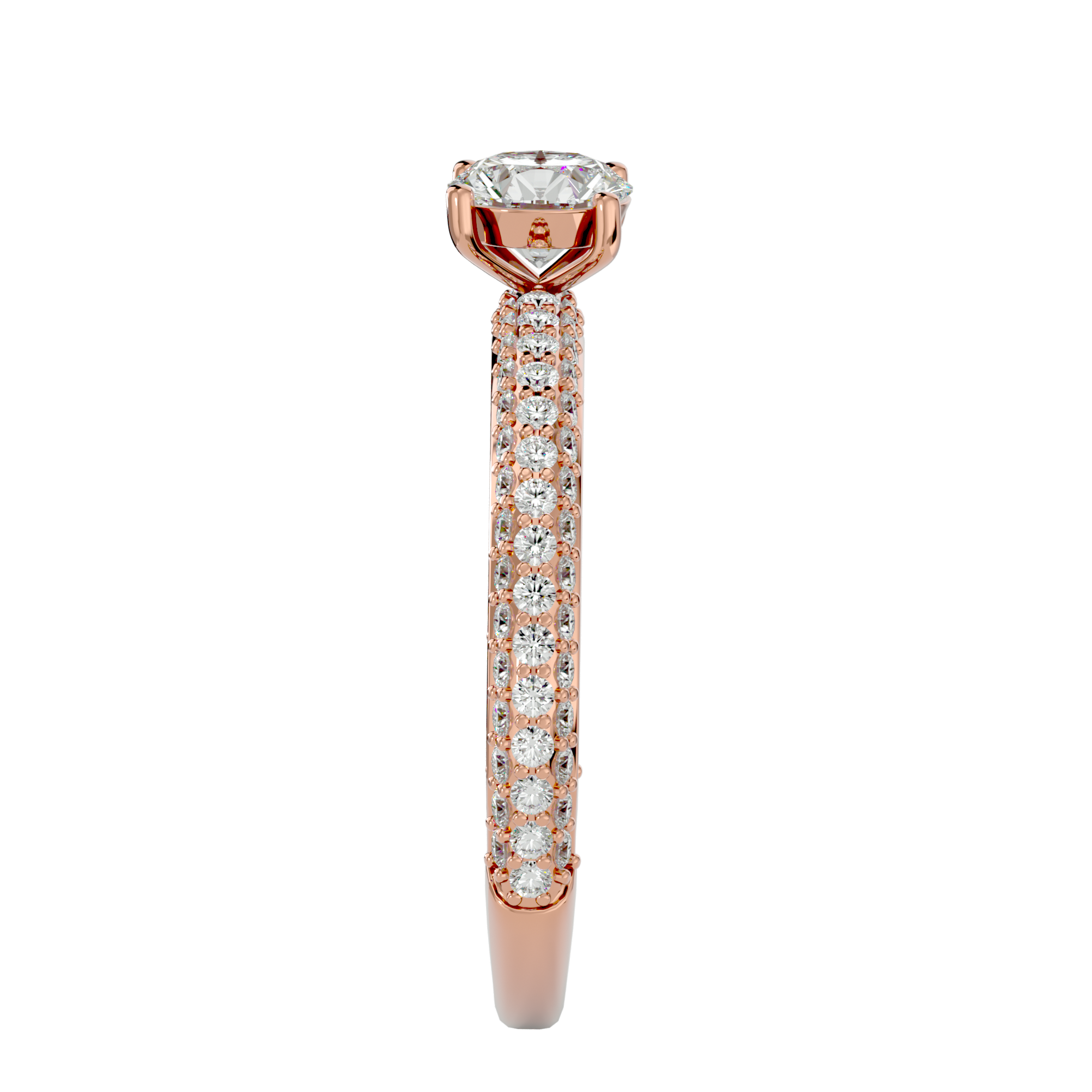 1 1/4 ctw Round Lab Grown Diamond Side Stone Engagement Ring