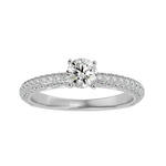 1 1/4 ctw Round Lab Grown Diamond Side Stone Engagement Ring