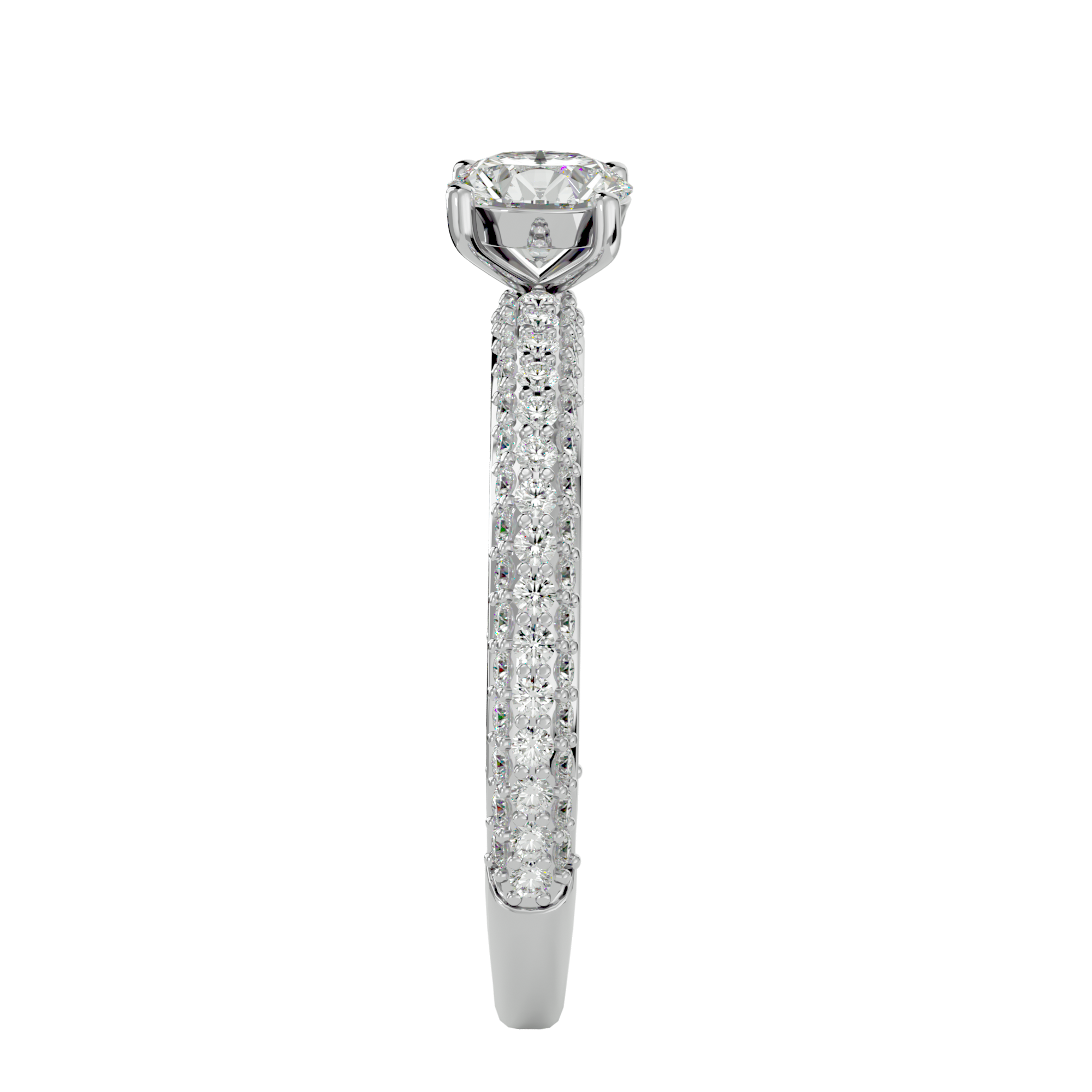 1 1/4 ctw Round Lab Grown Diamond Side Stone Engagement Ring