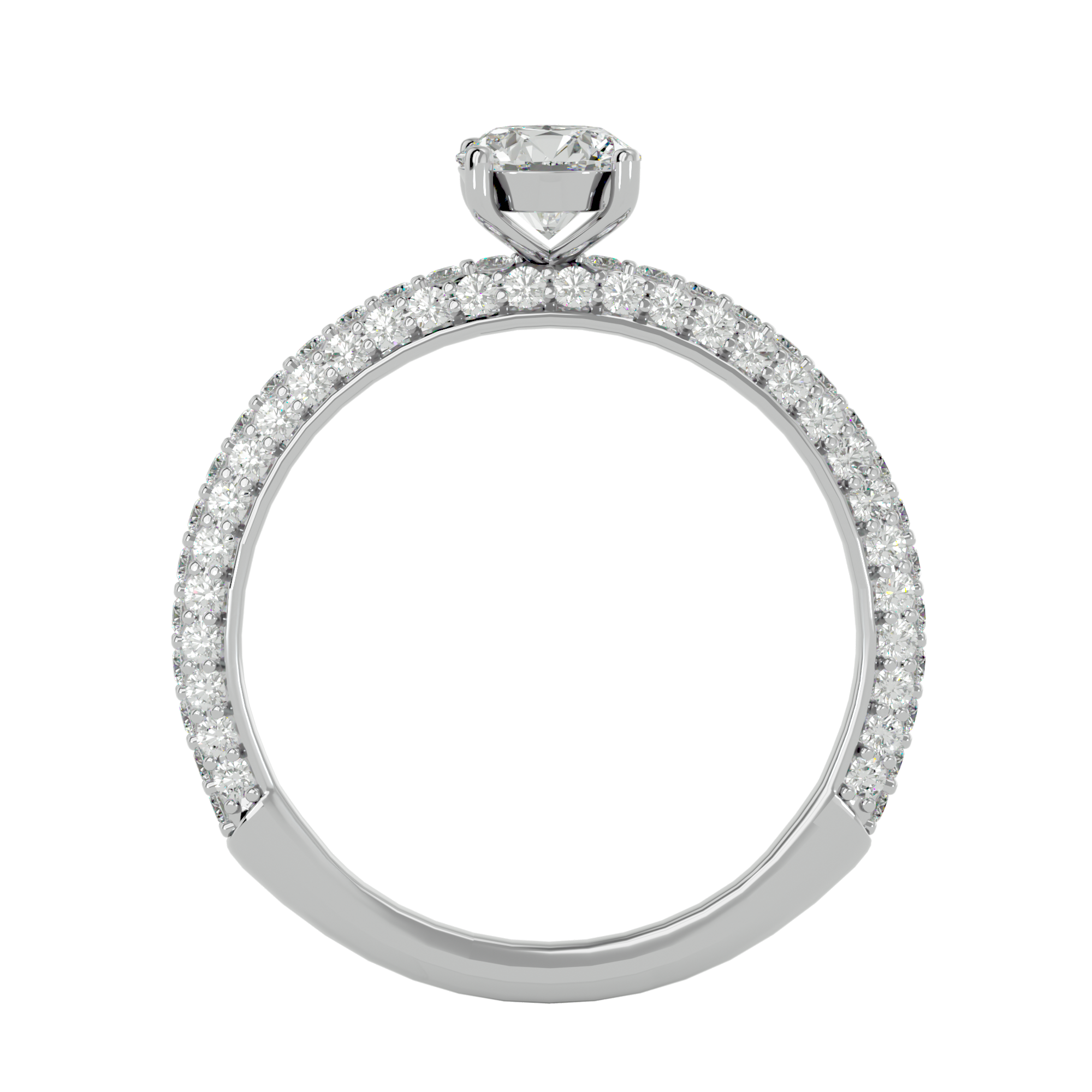 1 1/4 ctw Round Lab Grown Diamond Side Stone Engagement Ring