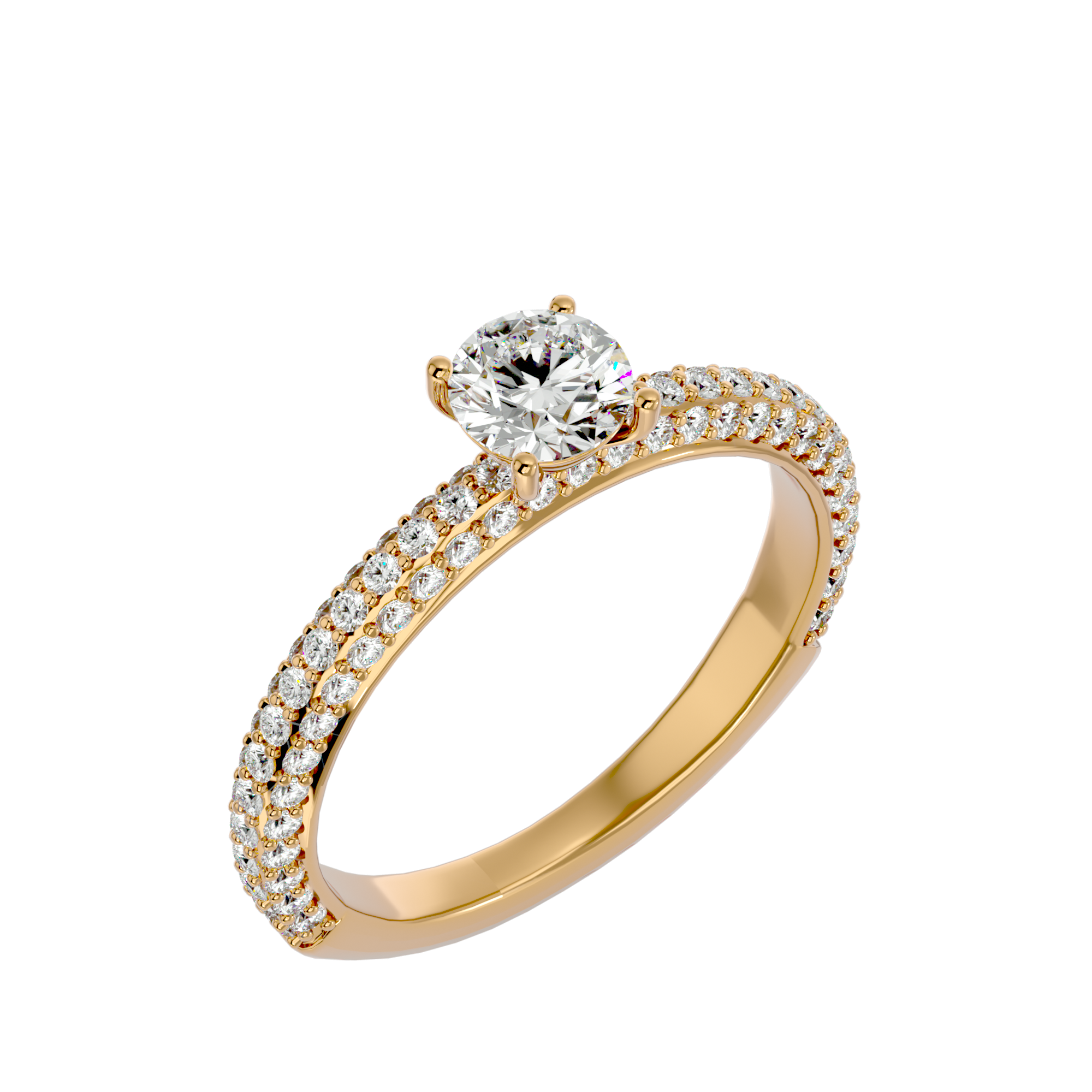 1 1/4 ctw Round Lab Grown Diamond Side Stone Engagement Ring